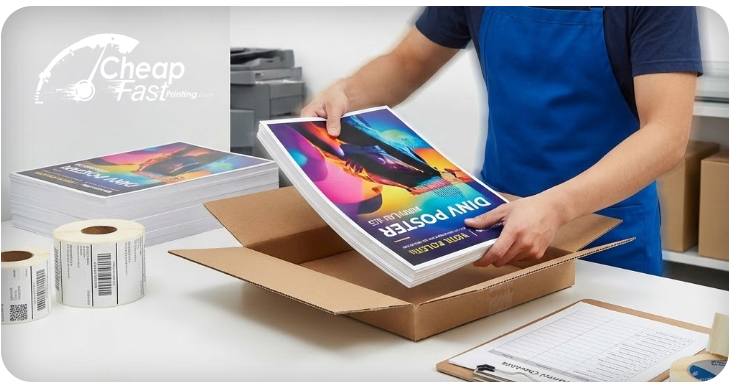Fast poster production and shipping