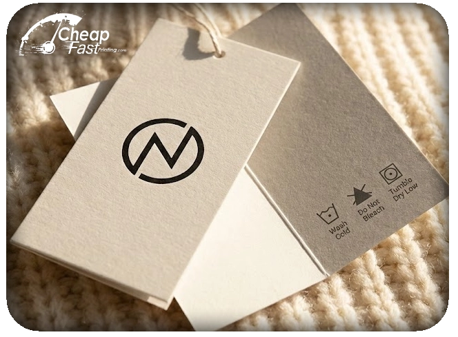 Open folded tag showing washing care icons inside