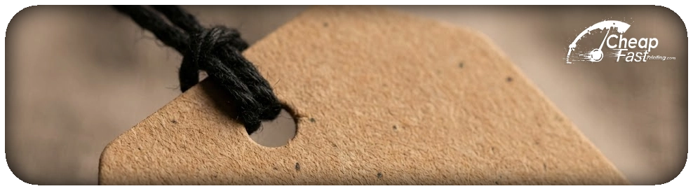 Close-up texture of 18pt Kraft recycled product tag