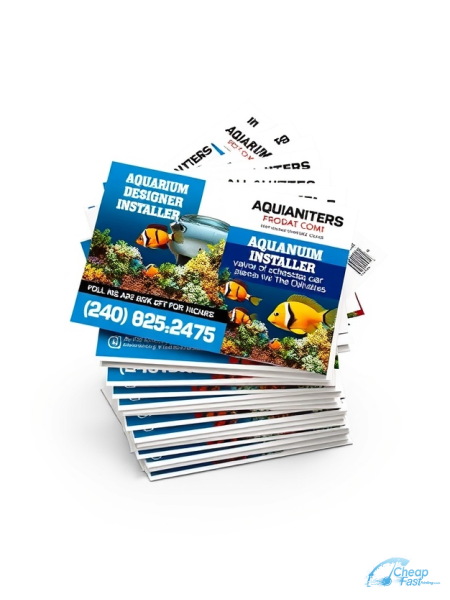 Aquarium Designer Installer 3" x 3" Postcards printed on premium cardstock