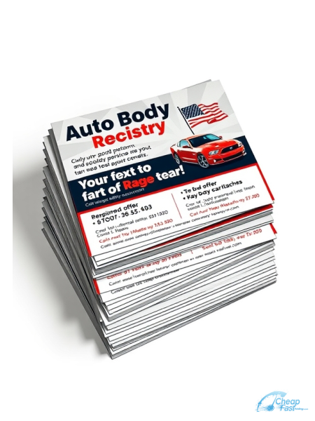 Auto Body Repairer 2.75" x 8.5" Postcards printed on premium cardstock
