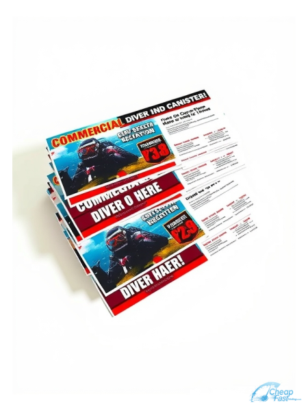 Commercial Diver 2.75" x 8.5" Postcards printed on premium cardstock