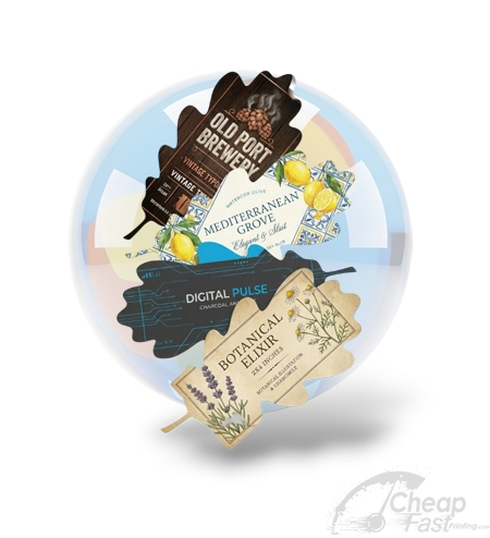 Leaf Shape Product Labels Eco Friendly Stickers sticker design for branding and packaging