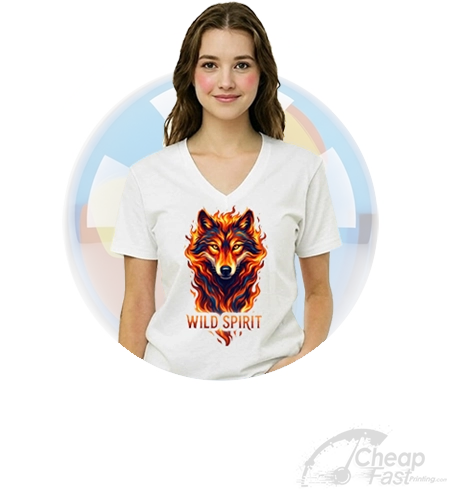 Women White V Neck