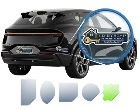 Clear vinyl vehicle decal with white ink