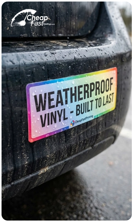 Durable waterproof vinyl decal outdoors