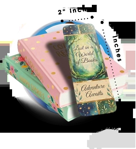 Bookmarks in a library stack