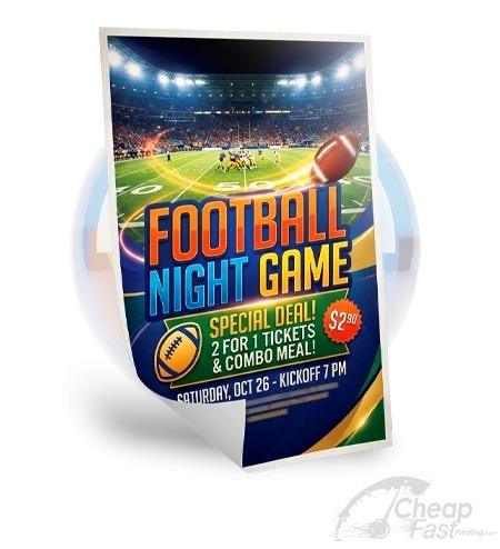 Stack of theater posters on a school table