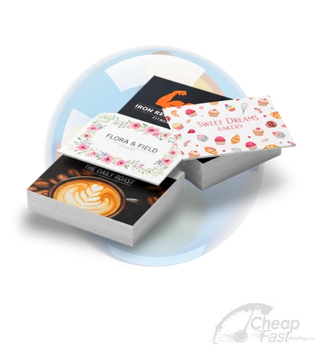 Stack of 2x2 square business cards