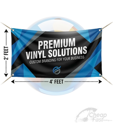 Vinyl banner on a food truck with hem and grommets