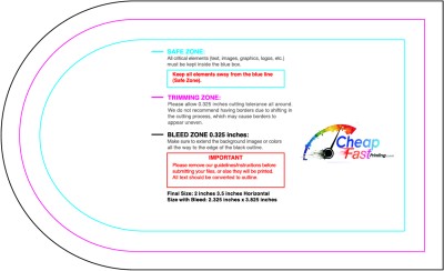 Sticker design guide: 2inx3. - H - Half - - Back