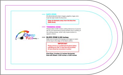 Sticker design guide: 2inx3. - H - Half - - Front