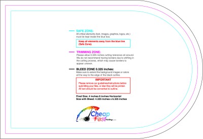 Sticker design guide: 4inx6 - - - - Front