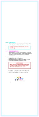Bookmark 2.75inx8.5in V Download Template Guideline - Bookmarks