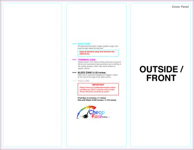 Brochure 8.5inx11in Trifold Outside Download Template Guideline - Brochures