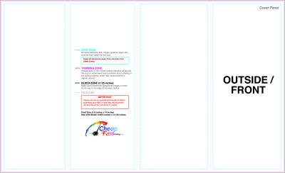 Brochure 8.5inx14in Rollfold Outside Download Template Guideline - Brochures