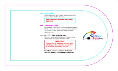 Template 2x3.5 Half Circle Face Download Template Guideline - Business Cards