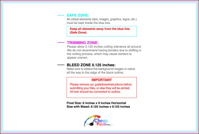 Color Copy 6inx9in H Download Template Guideline - Color Copies