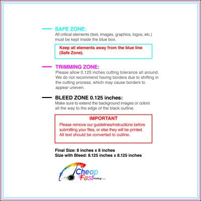 Color Copy 8inx8in Download Template Guideline - Color Copies