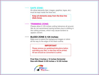 Color Copy 9inx12in H Download Template Guideline - Color Copies