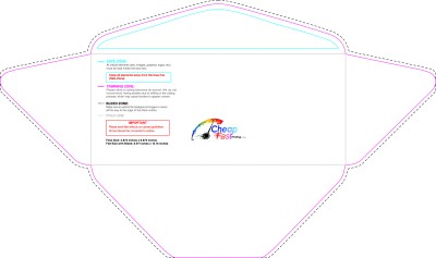Envelope 3.875inx8.875in Inside Download Template Guideline - Envelopes