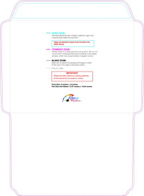 Envelope 9inx12in Booklet Inside Download Template Guideline - Envelopes