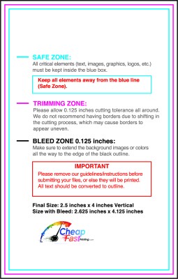 Flyer 2.5inx4in V Download Template Guideline - Flyers