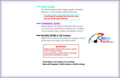 Flyer 5.5inx8.5in H Front Download Template Guideline - Flyers