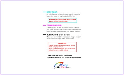 Flyer 8.5inx14in H Front Download Template Guideline - Flyers