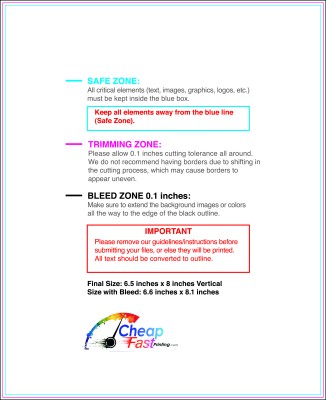 Postcard 6.5inx8in V Download Template Guideline - Postcards Normal
