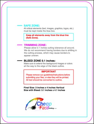 Postcard 3inx4in V Round Download Template Guideline - Postcards Rounded Corners