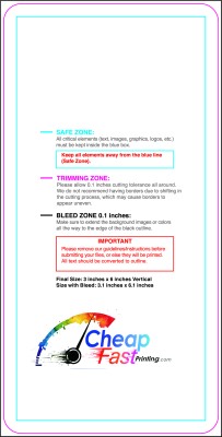 Postcard 3inx6in V Round Download Template Guideline - Postcards Rounded Corners