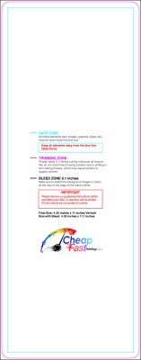 Postcard 4.25inx11in V Round Download Template Guideline - Postcards Rounded Corners