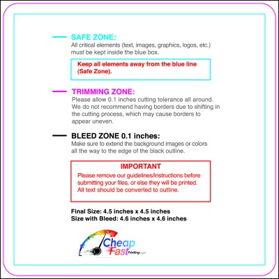 Postcard 4.5inx4.5in Round Download Template Guideline - Postcards Rounded Corners