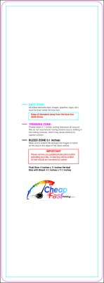 Postcard 4inx11in V Round Download Template Guideline - Postcards Rounded Corners