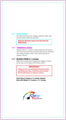 Postcard 6inx11in V Round Download Template Guideline - Postcards Rounded Corners