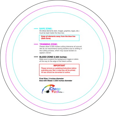 Sticker 3in Circle Download Template Guideline - Stickers Circle