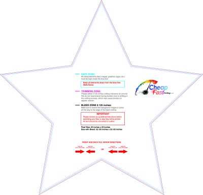 Yardsign Star 22inx23in Download Template Guideline - Yard Sign